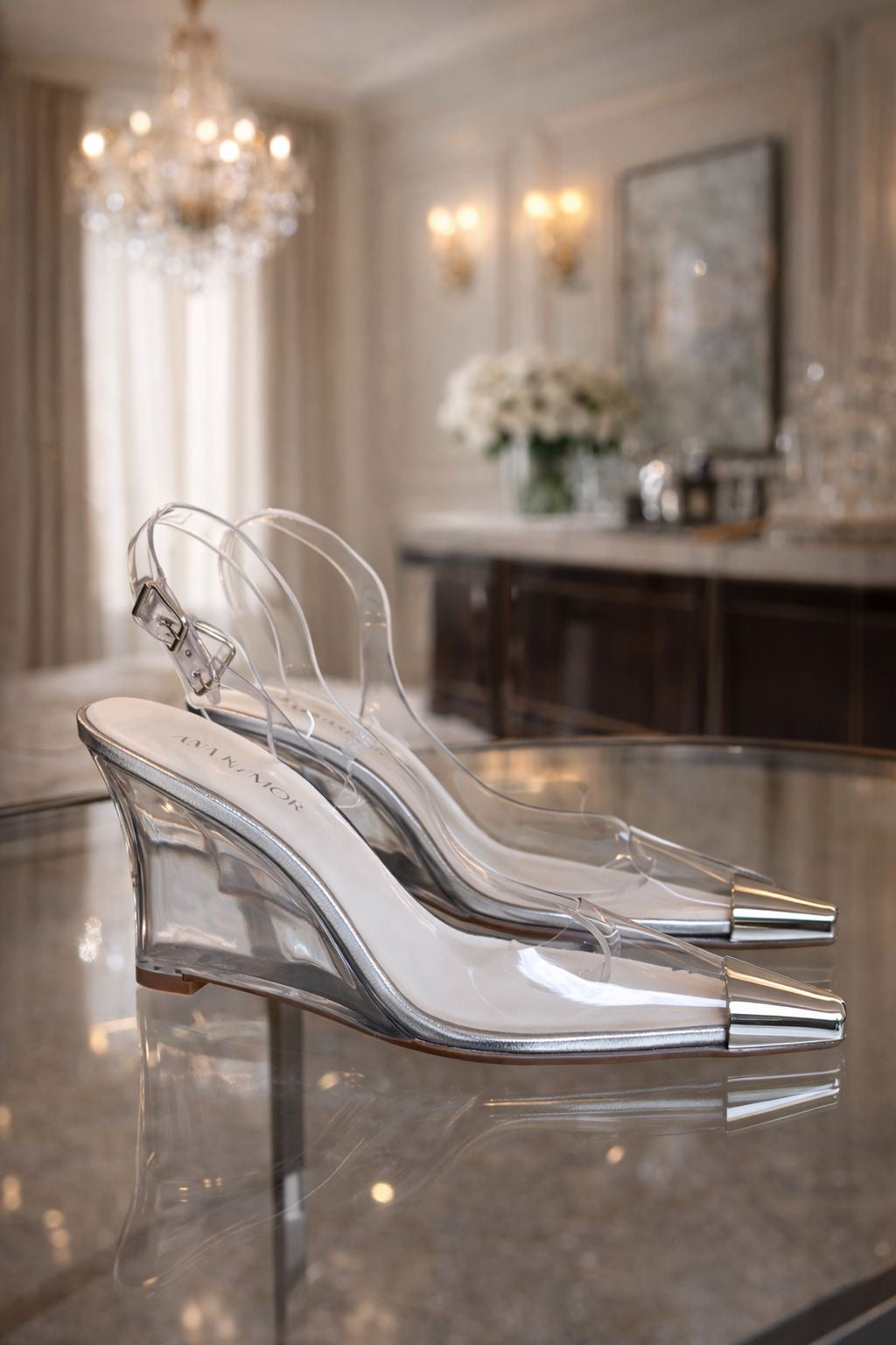 SLINGBACK DIANA VINIL PRATA