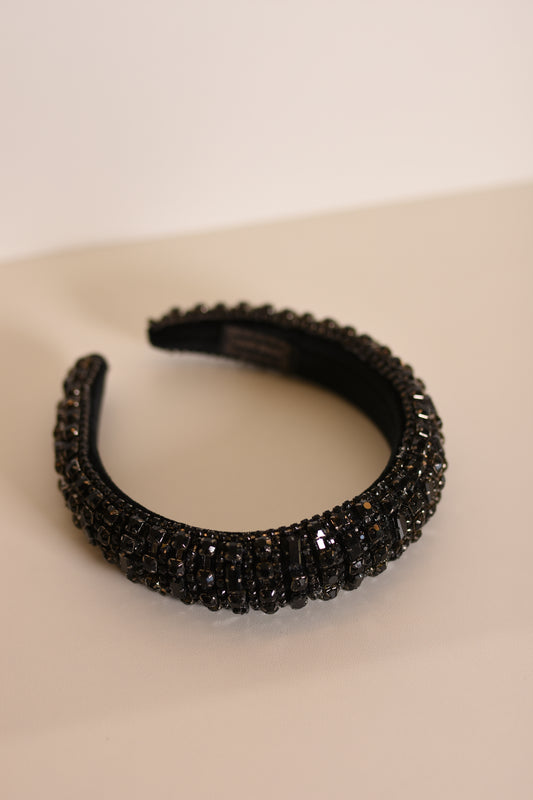 TIARA PRETA STRASS