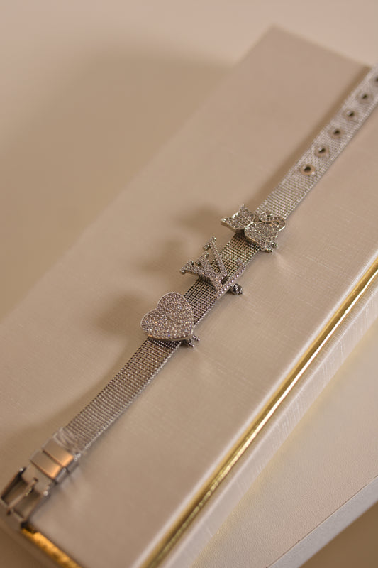 PULSEIRA COM BERLOQUES PRATA