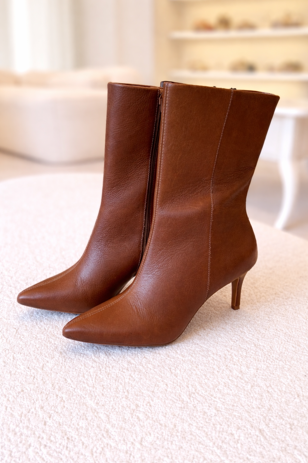 BOTA BESSIE COURO CARAMELO