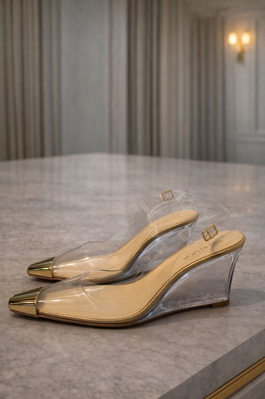 SLINGBACK DIANA VINIL DOURADO