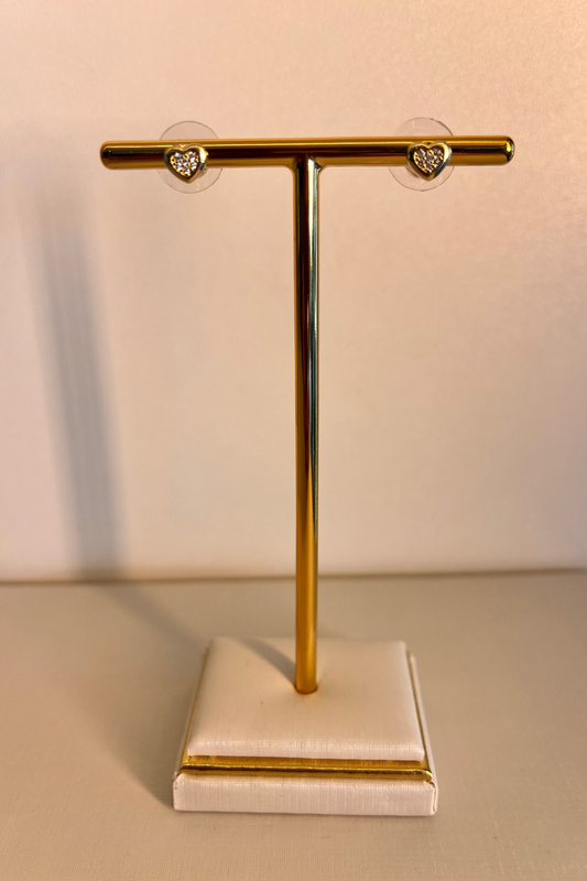 BRINCO DE CORAÇÃO CRAVEJADO DOURADO