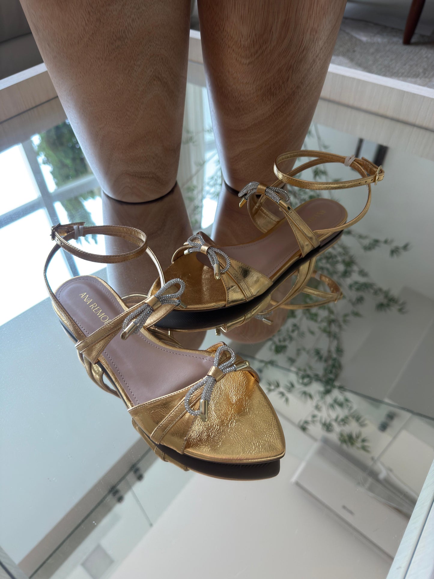 SANDÁLIA RASTEIRA MALU DOURADA