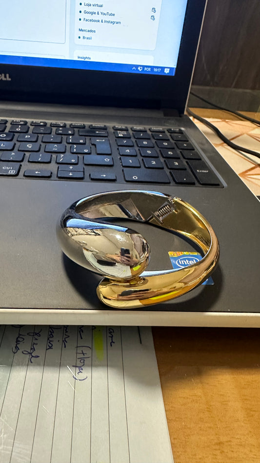 BRACELETE PRATA E DOURADO
