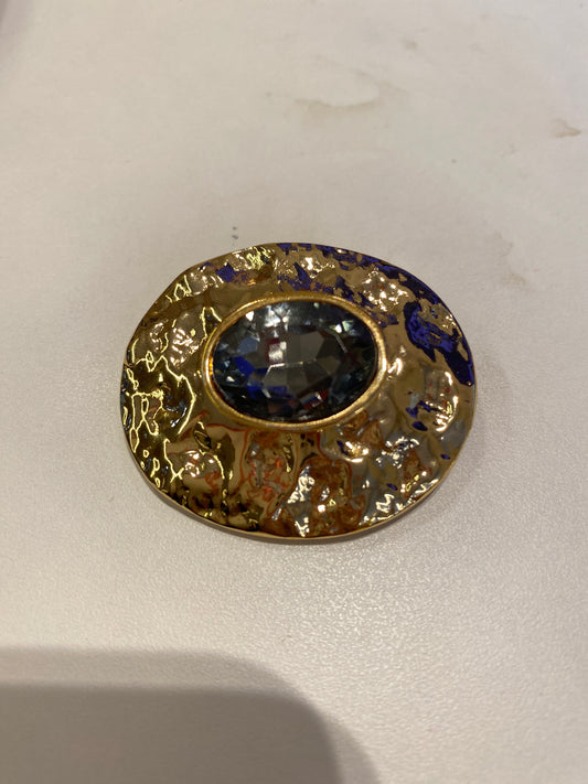 BROCHE DOURADO GEMA RÓDIO