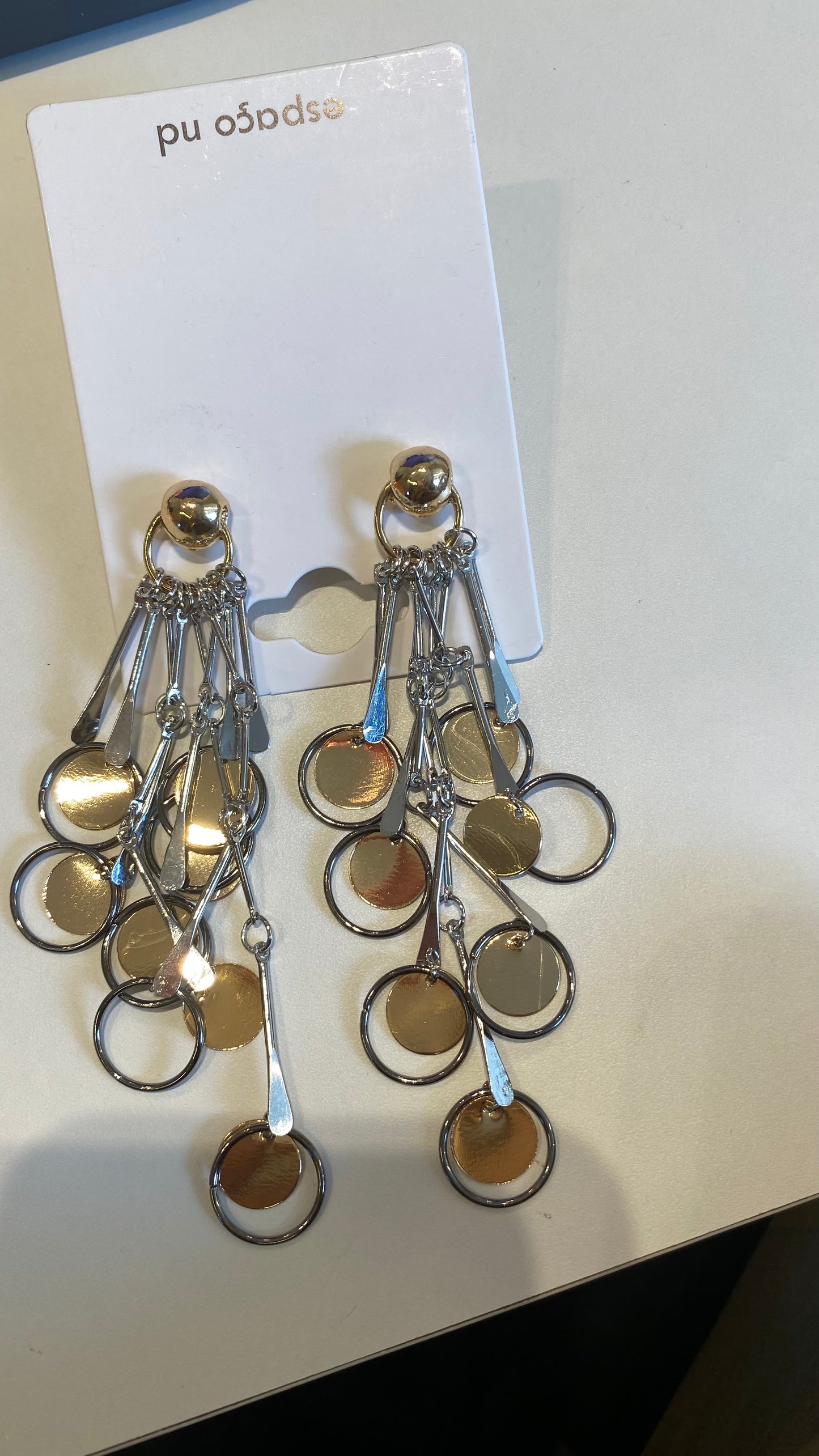 BRINCO ARGOLAS PRATA E DOURADO