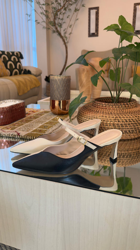 SLINGBACK DIANA COURO