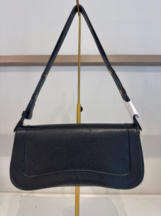 BOLSA EM COURO OFF WHITE E PRETA