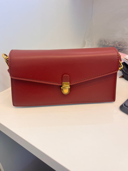 BOLSA VINHO EM COURO
