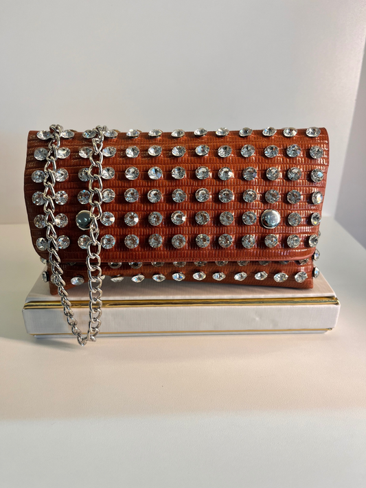BOLSA MARROM 3 EM 1 COM CRISTAIS