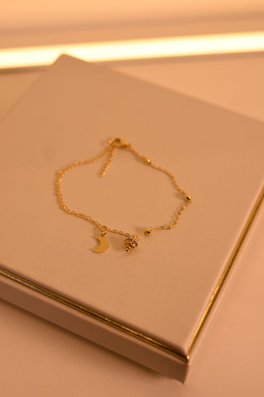 PULSEIRA DOURADA LUA INFANTIL