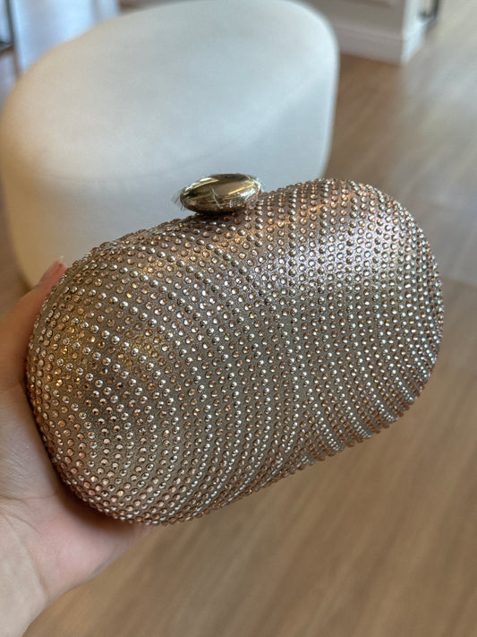 CLUTCH ROSE COM BRILHOS