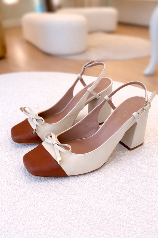 SLINGBACK LORI OFF/CARAMELO