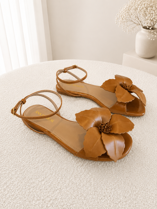 SANDÁLIA FLOWER CARAMELO