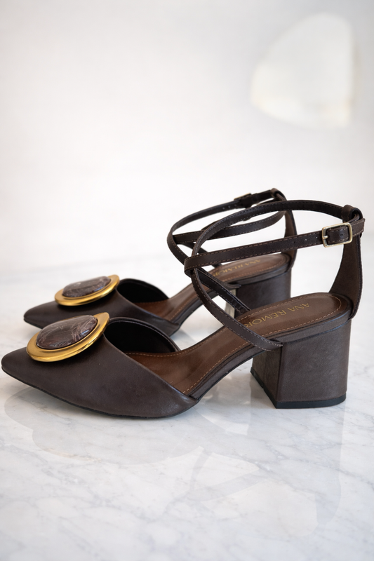 SLING BACK RENATA MARROM